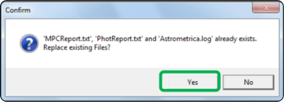 Report clearing message